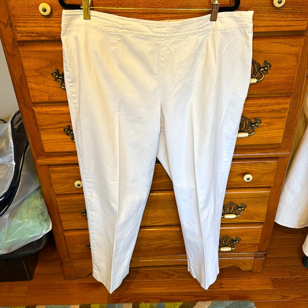 TALBOTS Cropped Ankle Side Zip Light Khaki Pants 16W